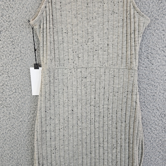 ASTR The Label Gray Heather With Black Dots Lace Up Front Ribbed Knit Dress Sz S - Picture 11 of 13